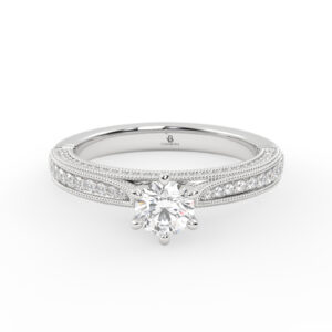 Lovania – Solitario Pave En Oro 18K