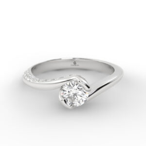 Luna – Solitario Pave En Oro 18K