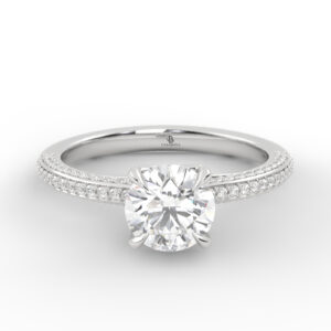Amberes – Solitario Pavé En Oro 18K