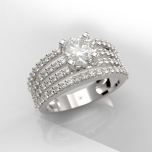 Rainbow – Solitario Pavé En Oro 18K