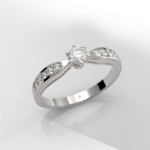 Rocco – Solitario Pavé En Oro 18K