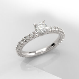 Sensu – Solitario Pavé En Oro 18K