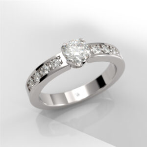 Stars – Solitario Pavé En Oro 18K