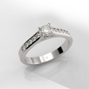 Nido – Solitario Pavé En Oro 18K
