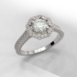 Octa – Estilo Halo En Oro 18K