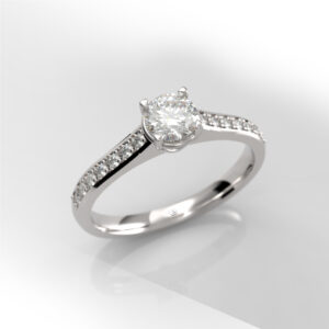 Saian – Solitario Pavé En Oro 18K