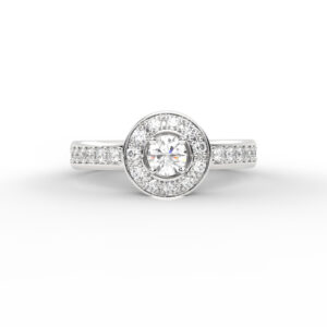 Anillo Mané Oro 18k | Diseño Halo con Diamantes Naturales